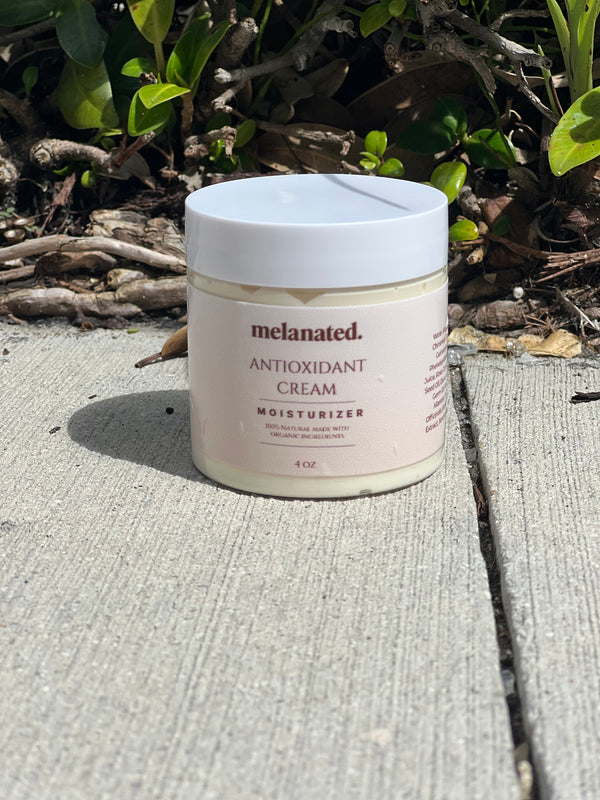 Melanated Beauty Spa Antioxidant Cream Moisturizer, 4oz jar outdoors